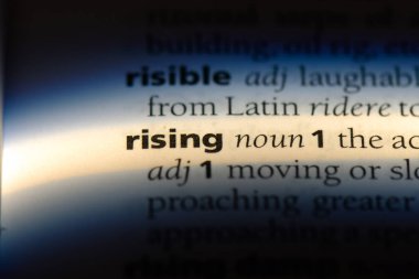 yükselen tek kelimeyle bir sözlük. yükselen kavramı.