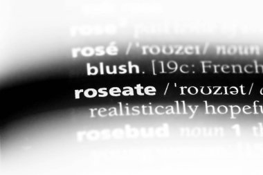 Roseate tek kelimeyle bir sözlük. Roseate kavramı.