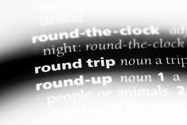 bir sözlük kelimesi gidiş-dönüş. gidiş-dönüş kavramı.