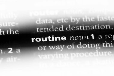 rutin tek kelimeyle bir sözlük. rutin kavramı.
