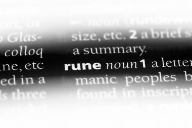 Rune kelime sözlüğe. Rune kavramı.