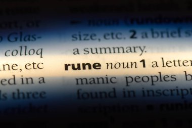 Rune kelime sözlüğe. Rune kavramı.