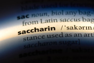 Sakarin Word'de bir sözlük. Sakarin kavramı.