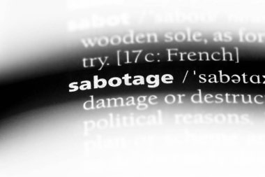 bir sözlüğü'ndeki sözcüğü sabotaj. sabotaj kavramı.