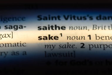 Sake Word'de bir sözlük. Sake kavramı.
