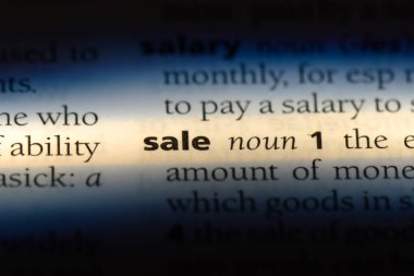 Satılık Word'de bir sözlük. Satış konsepti.