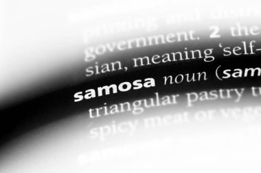 Samosa Word'de bir sözlük. Samosa kavramı.