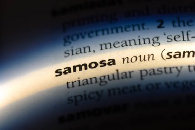 Samosa Word'de bir sözlük. Samosa kavramı.