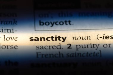 bir sözlüğü'ndeki kutsallığı sözcüğü. kutsallık kavramı.