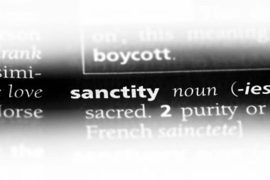 bir sözlüğü'ndeki kutsallığı sözcüğü. kutsallık kavramı.