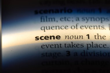 sahne Word'de bir sözlük. sahne kavramı.