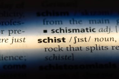 şist Word'de bir sözlük. şist kavramı.