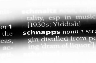 Schnapps Word'de bir sözlük. Schnapps kavramı.