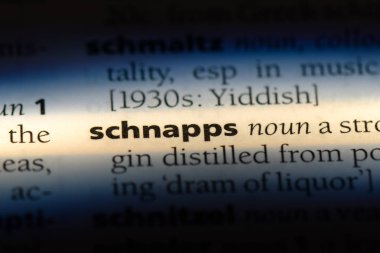 Schnapps Word'de bir sözlük. Schnapps kavramı.