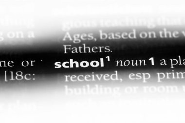 Okul Word'de bir sözlük. Okul kavramı.