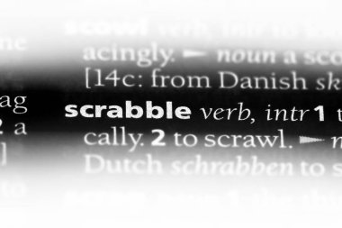 Scrabble kelimesi Sözlük içinde. Scrabble kavramı.