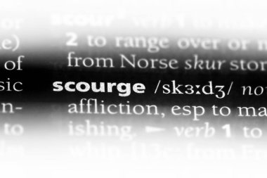 bir sözlüğü'ndeki sözcüğü kırbaçlamak. Scourge kavramı.