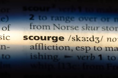 bir sözlüğü'ndeki sözcüğü kırbaçlamak. Scourge kavramı.