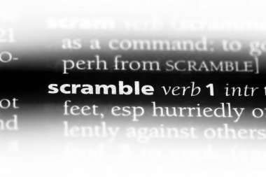 Scramble Word'de bir sözlük. Scramble kavramı.