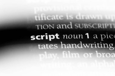 komut dosyasını Word'de bir sözlük. komut dosyası kavramı.