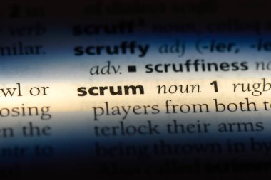 Scrum Word'de bir sözlük. Scrum kavramı.