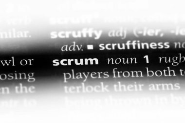 Scrum Word'de bir sözlük. Scrum kavramı.