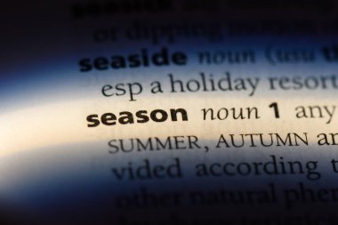 Sezon Word'de bir sözlük. Sezon kavramı.