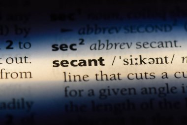 Sekant Word'de bir sözlük. Sekant kavramı.