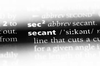 Sekant Word'de bir sözlük. Sekant kavramı.