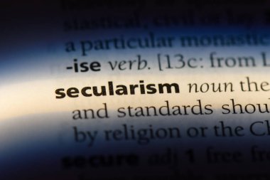 secularism word in a dictionary. secularism concept. clipart
