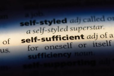 kendi kendine yeterli tek kelimeyle bir sözlük. kendi kendine yeterli kavramı.