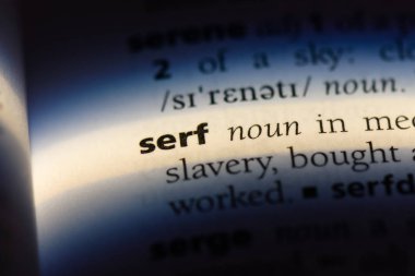 serf Word'de bir sözlük. köle kavramı.