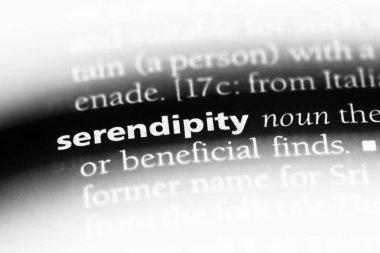 serendipity word in a dictionary. serendipity concept. clipart