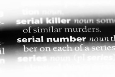 seri numarası Word'de bir sözlük. seri halinde sayı kavramı.