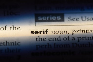 serif Word'de bir sözlük. serif kavramı.