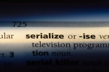 bir sözlüğü'ndeki sözcüğü seri hale getirilmeye. kavram seri hale getirilmeye.