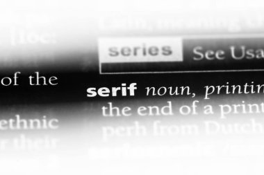 serif Word'de bir sözlük. serif kavramı.