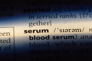 Serum Word'de bir sözlük. Serum kavramı.