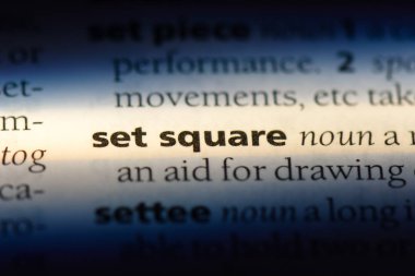 kare kelime sözlükte ayarlayın. Set kare kavramı.