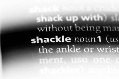 bir sözlüğü'ndeki sözcüğü zincirleyin. Kelepçeyi kavramı.