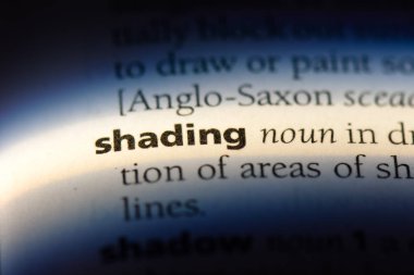 Gölgelendirme Word'de bir sözlük. Gölgelendirme kavramı.