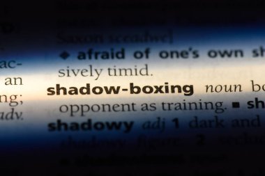 gölge boks sözcük sözlüğe. gölge boks konsepti.