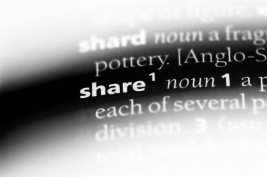 bir sözlüğü'ndeki sözcüğü paylaşmak. pay kavramı.
