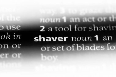tıraş makinesi Word'de bir sözlük. tıraş makinesi konsepti.