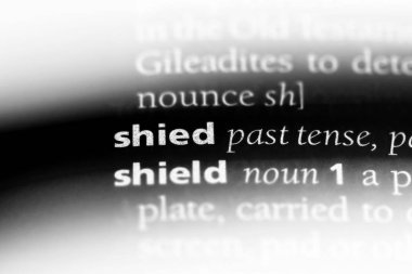bir sözlüğü'ndeki sözcüğü shied. shied kavramı.