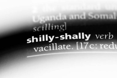 shilly shally tek kelimeyle bir sözlük. shilly shally kavramı.