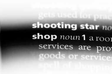 Dükkanı Word'de bir sözlük. Dükkanı kavramı.