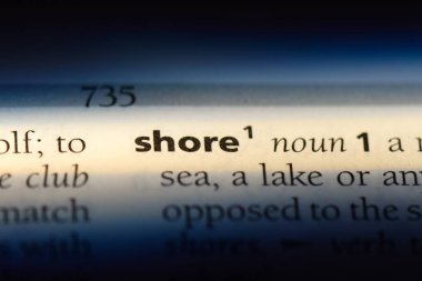 bir sözlüğü'ndeki sözcüğü desteklemek. Shore kavramı.