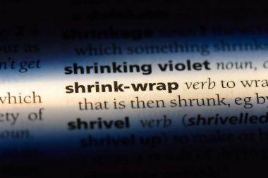 bir sözlük Word'de sarma küçültmek. Shrink wrap kavramı.