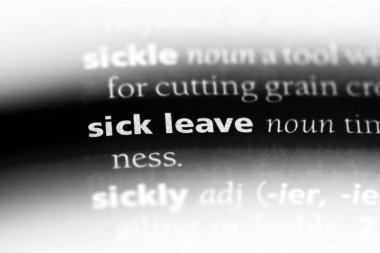 hastalık izni Word'de bir sözlük. hastalık izni kavramı.